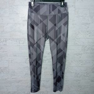 Orange Theory Gray Geometric Print Yoga Leggings M